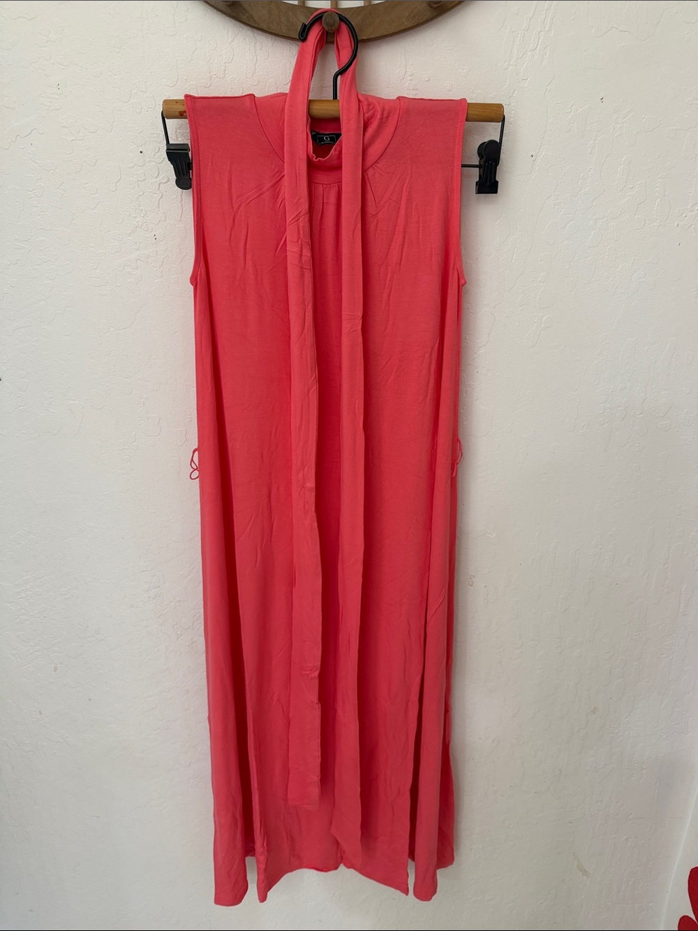 G by Giuliana Women's EcoLuxe Knit Slvless Mock Neck Midi Dress Pink XS - Picture 2 of 3